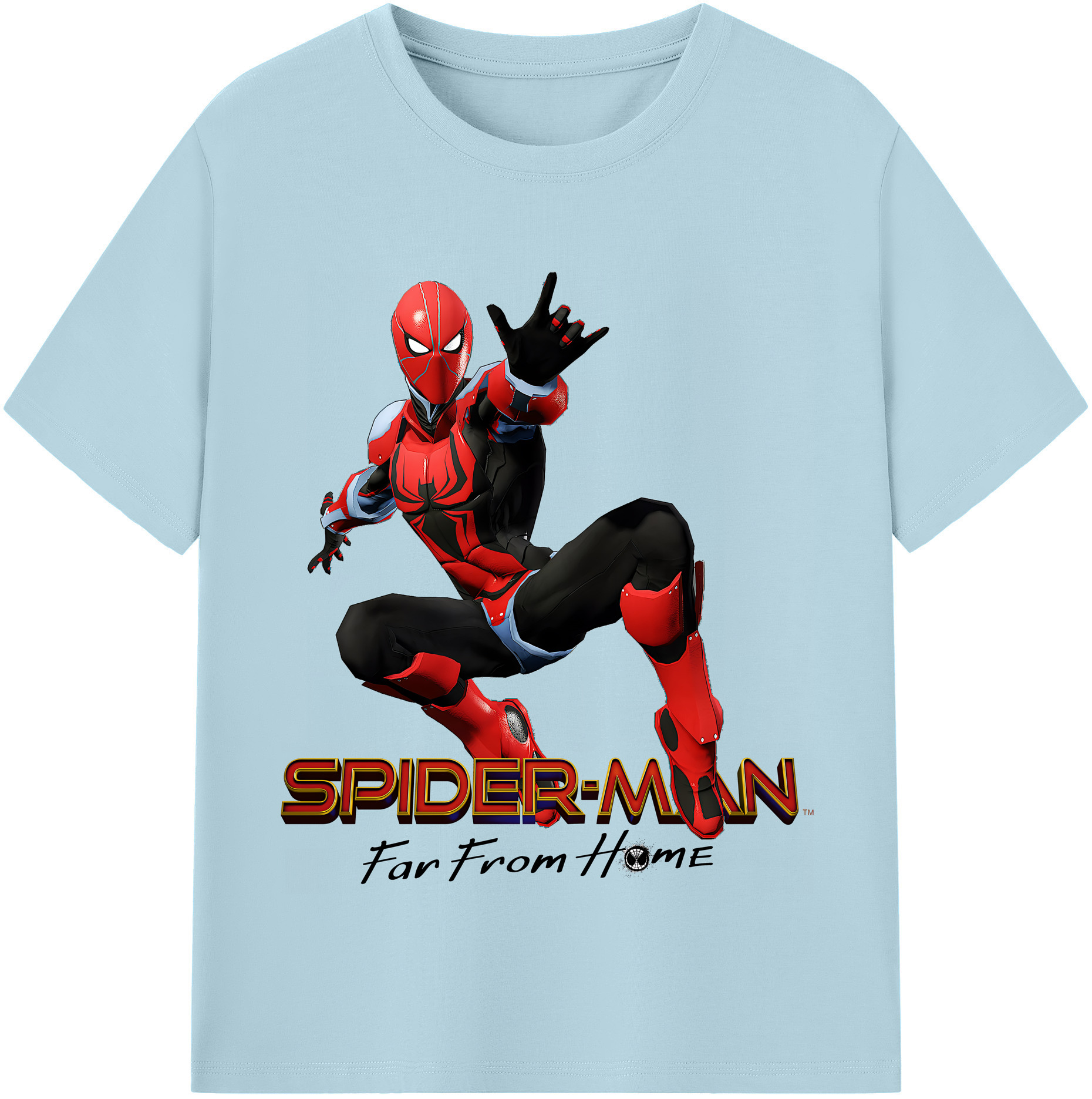 （画像用） Spider Man スパイダーマン 綿100％半袖Tシャツ（フロントプリント）